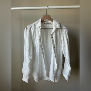 Zara white linen shirt | xs